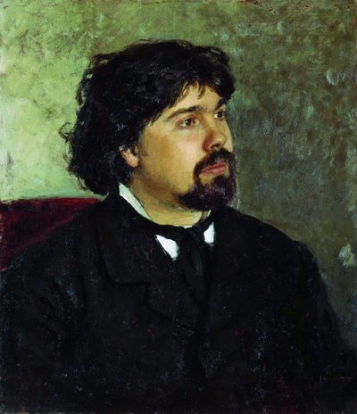 芸術家ヴァシリー・スリコフの肖像、1848～1916年、1885年。 作： Ilya Efimovich Repin