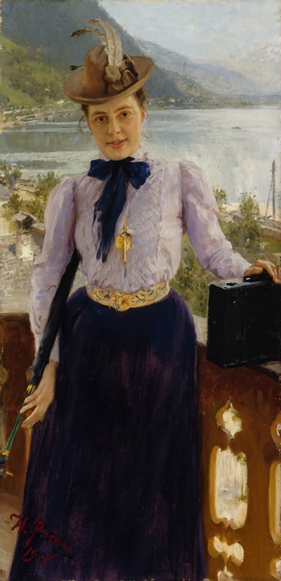 作者ナタリア・ボリソヴナ・ノードマン・セベロヴァの肖像、1863～1914年、1900年。 作： Ilya Efimovich Repin