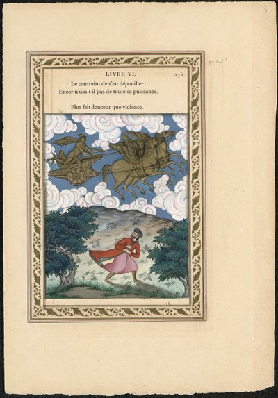 斧と北の太陽と風、1837年から1839年。 作： Imam Bakhsh Lahori