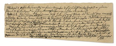 自筆原稿、ドイツ語、哲学とケーニヒスベルク大学に関するメモ（紙にペン・インク） 作： Immanuel Kant