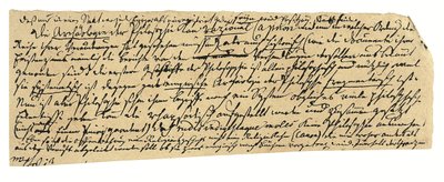 自筆原稿、ドイツ語、哲学とケーニヒスベルク大学に関するメモ（紙にペン・インク） 作： Immanuel Kant
