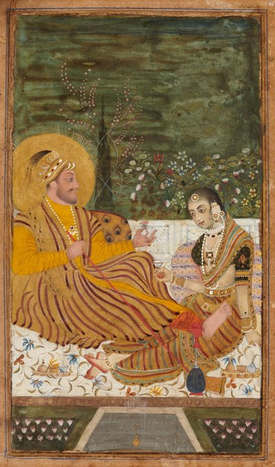 女性とのビジャプールのアリアディルシャーII 作： Indian Art