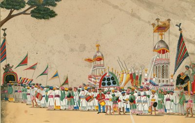 祭りの行列、c。 1800 作： Indian Art