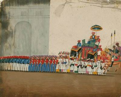 象に乗るスルタンc。 1800 作： Indian Art