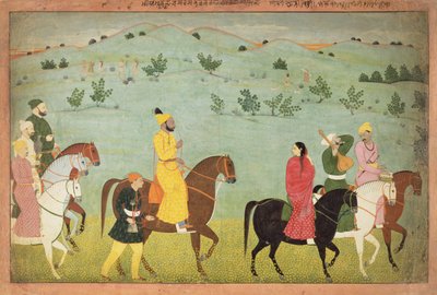 Nainsukh（fl。1740-50）カシミール作、ジャスロタ王子、おそらくバルワントシン、乗馬遠征中、1751年頃 作： Indian School
