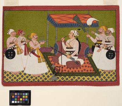 サモデのマハラジャ、1760年頃（紙に銀と金の不透明なw - c） 作： Indian School