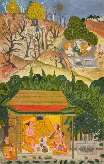 夏の月、バラマサのフォリオ、1750年頃 作： Indian School