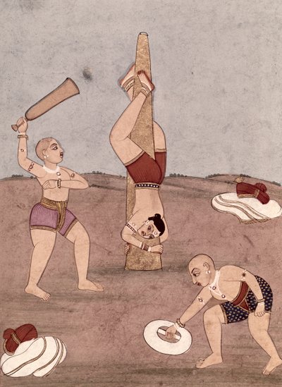 肉体技を披露する曲芸師 作： Indian School