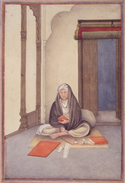 追加 27255 fol.106v 1825 年に大佐 James Skinner (1778-1841) によって編集された「Tashrih al-aqvam」からの占星術師 (紙にガッシュ) 作： Indian School