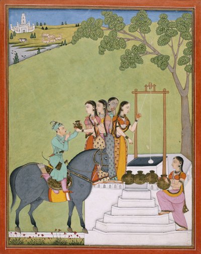 Or.3846 を追加 井戸の王子、1780 年頃 (紙に水彩) 作： Indian School