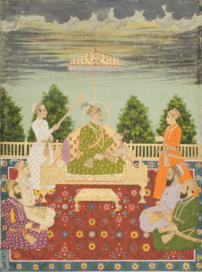 バハドゥールシャーと4人の息子と孫、1710年頃 作： Indian School