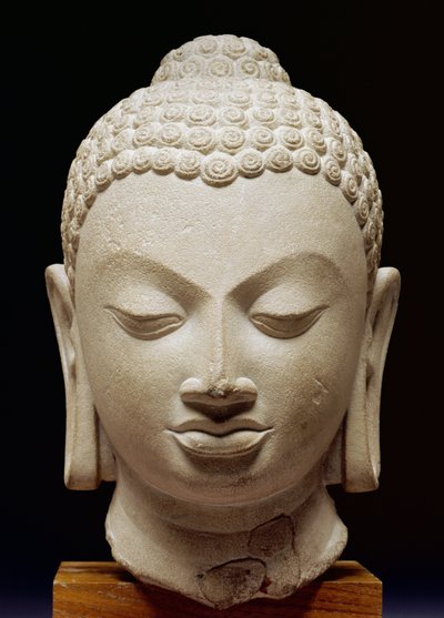 仏頭、サルナート文化、西暦500年（バフ砂岩） 作： Indian School