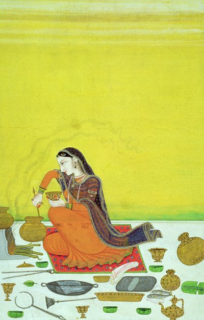 11B.30のCBLバガバタプラーナシリーズのカンナグラの食事、ミニチュア、1810年頃 作： Indian School