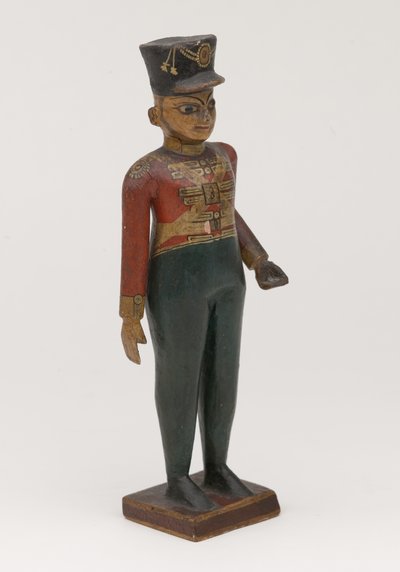 第3マドラスのイギリス人将校の彫刻が施された木像 作： Indian School