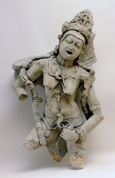 チャムンダ、ヒングレイガル文化、西暦1000年（砂岩） 作： Indian School