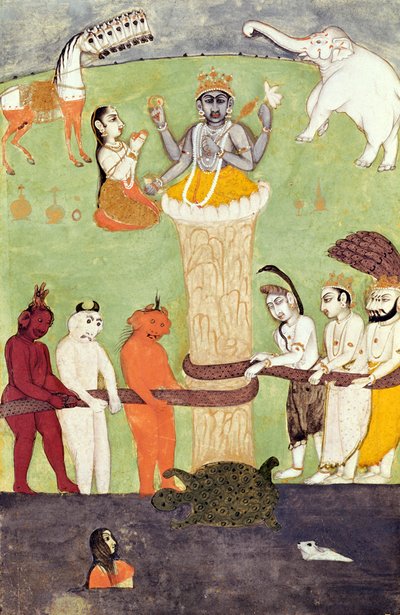 牛乳の海の攪拌、15〜17世紀 作： Indian School