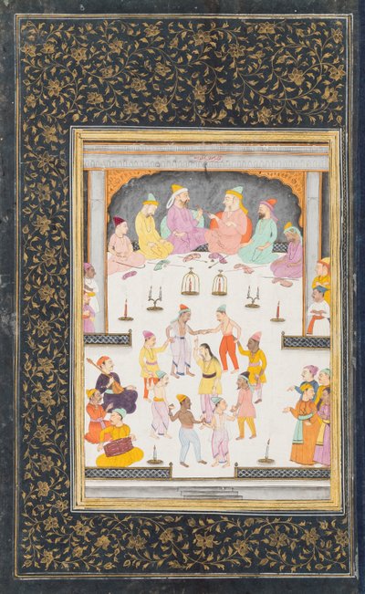 イスラム教の神々のグループの前で踊る教団 作： Indian School