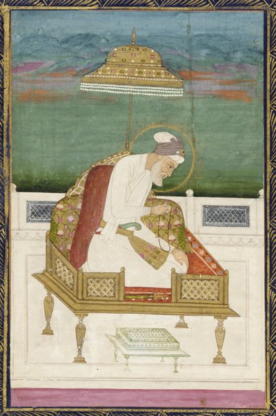 アウランゲブ皇帝;逆：カリグラフィパネル、デタッチアルバムフォリオ、絵画、1619 作： Indian School