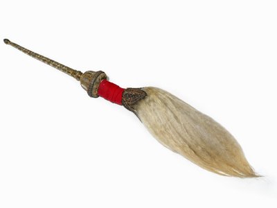 1857年頃、デリーのバハドゥルシャーの宮殿から泡立て器で飛ぶ 作： Indian School