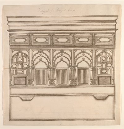ベンガルの家の最前線、1820年頃（紙に不透明なトイレ） 作： Indian School