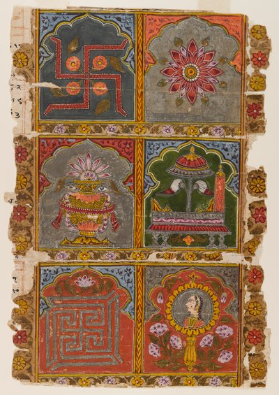 ジャイナ・ヴィナプティパトラの断片、1725-1750年頃（紙に不透明なトイレ） 作： Indian School