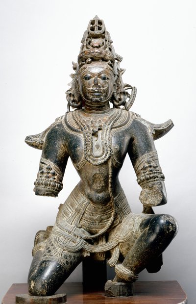 ガルーダ、マディヤプラデーシュ州マンドラフォート出身、西暦1200年（黒い石） 作： Indian School