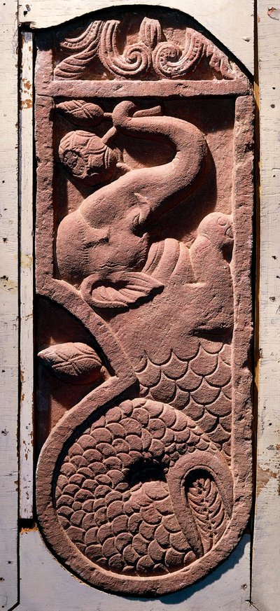 インドのアート。"魚の尻尾の象 "時代のクーチャーン（クシャーンまたはクーチャーン） マトゥラのソンクから。紀元1世紀マトゥラー、考古学博物館 作： Indian School