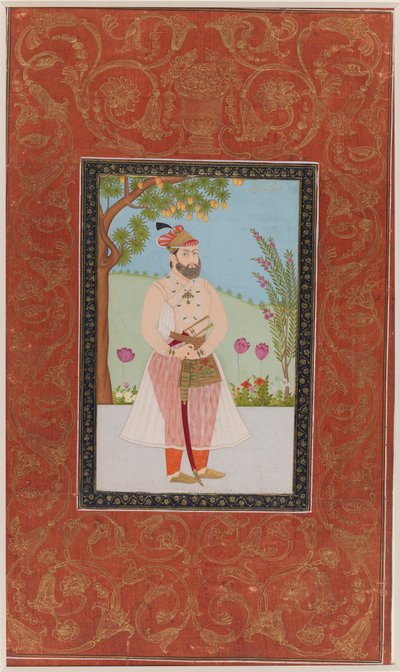 Iraj Khan、1875-1900（紙に不透明なトイレと金） 作： Indian School