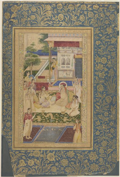 ジャハンギールとクルラム王子はヌルジャハンによって楽しまれました（1640〜50年頃） 作： Indian School