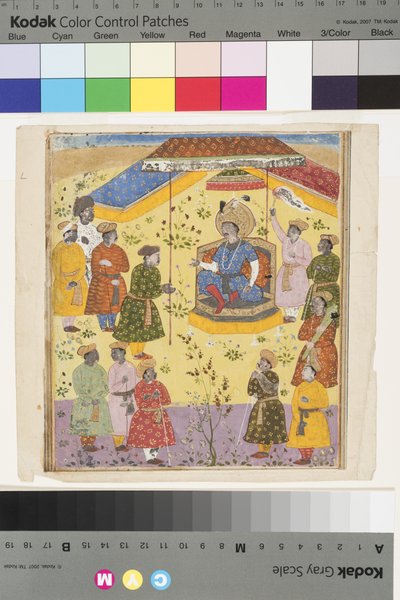 Kavusは法廷を保持、c.1610 作： Indian School