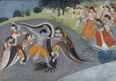 クリシュナヘビの悪魔、カリヤの従順、1785年頃 作： Indian School