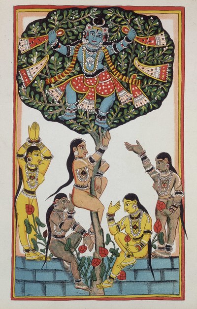 クリシュナと5人の女神 作： Indian School