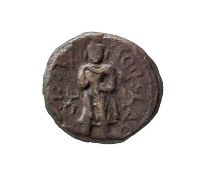 クシャンコイン、AD 127-155（銅） 作： Indian School