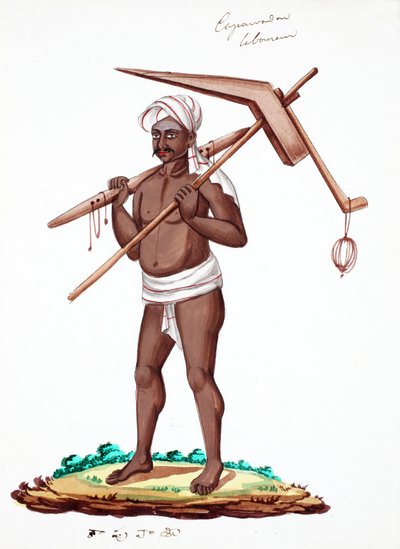 労働者（紙にトイレ） 作： Indian School