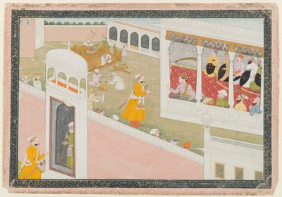 分散ハミルハスシリーズの葉、1800-1810（紙に不透明なトイレと金） 作： Indian School
