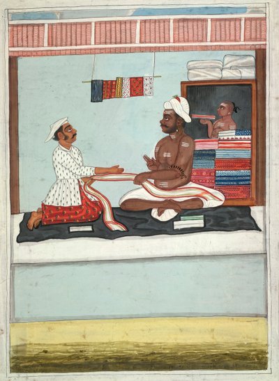 MS Add.Or.2531布商人、1800年頃（紙に水彩） 作： Indian School