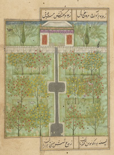 MS Or 338 f.110r、デッカーニの果樹園 作： Indian School