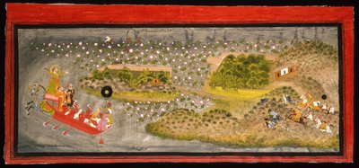 マハラナジャガットシンII鷹狩りと猪狩り、1740年頃 作： Indian School