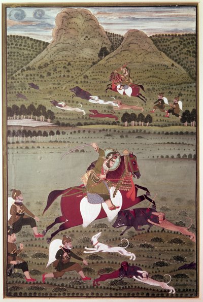 Mewar狩猟イノシシ、ウダイプールのマハラナジャワンシン（reg.1828-38） 作： Indian School