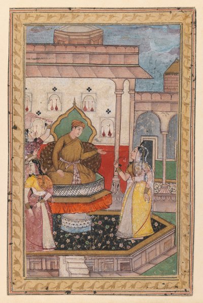 ミニチュア絵画、法廷シーン、16世紀後半（紙に不透明なトイレ） 作： Indian School