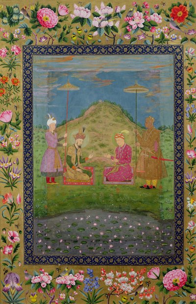 E-14 Humayun（1508-56）とAkbar（1542-1605）、モラッカ出身のビジエ 作： Indian School