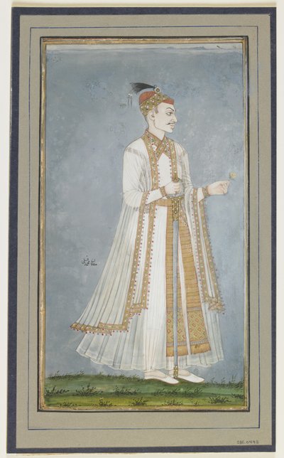 Muhammad-Quli Qutbshah、絵画付きアルバムフォリオ、1900年頃 作： Indian School