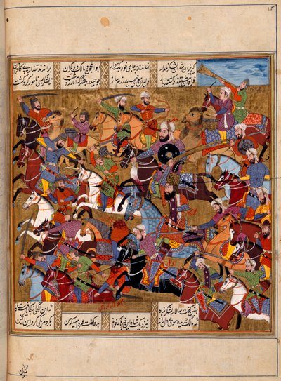 「ハヴァルナマ」より、ダラの軍隊と戦うイスラム教徒 作： Indian School