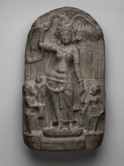 キリスト降誕のシーン：仏の誕生（片岩） 作： Indian School
