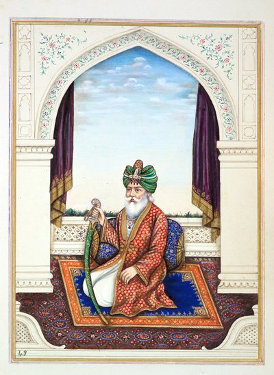 Nawab Mozaffir Khan（Multani）、パンジャブ王国、その支配者および首長、第2巻、正体不明のインド人アーティストによる水彩画研究30巻、1840年頃（紙にwc） 作： Indian School