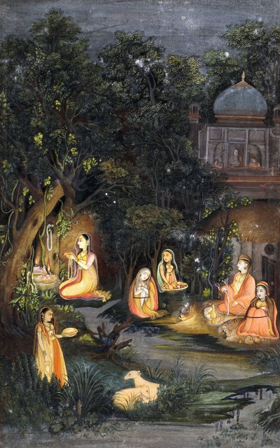 夜行性の崇拝とごちそう、1770年頃 作： Indian School