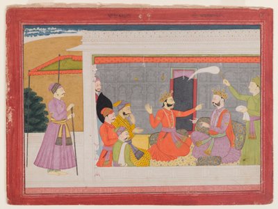 ルクミニハランシリーズのページ、1780〜1800年頃（紙に不透明なトイレ） 作： Indian School