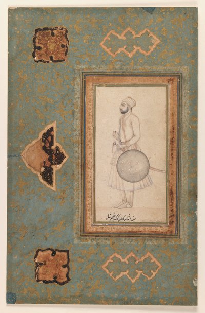 クカアザムシャーの肖像、1640年頃（紙にインク） 作： Indian School