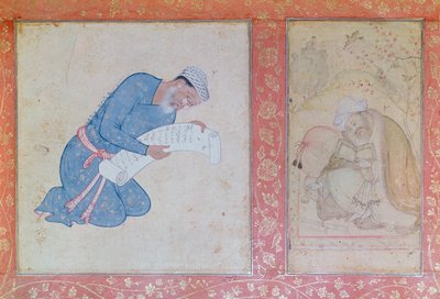 アクバル皇帝に請願をしたミン・ムサビルの肖像 作： Indian School