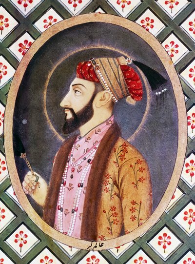 1658年から1717年までインドを統治したムガル帝国皇帝アウラングゼーブ（アラムギル1世）の肖像画 作： Indian School